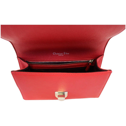 CHRISTIAN DIOR Diorama Flap Red Grained Leather Small Shoulder Bag - Last Call