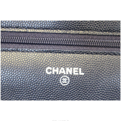CHANEL Wallet On Chain WOC Clutch Crossbody Bag Navy