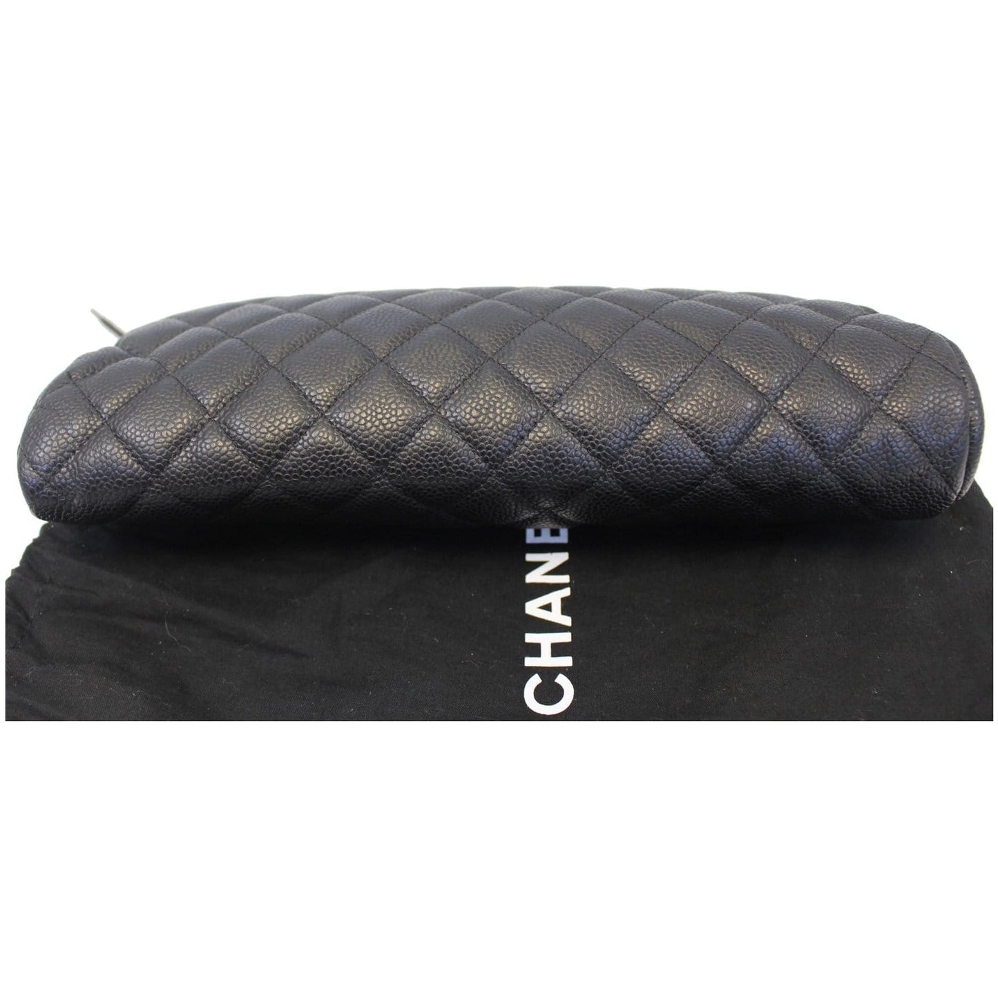 CHANEL Timeless Caviar Quilted Leather Clutch Black