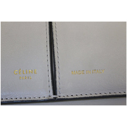 Celine Tri-Fold Clutch on Chain Smooth Calfskin Crossbody Bag Light Grey - Last Call