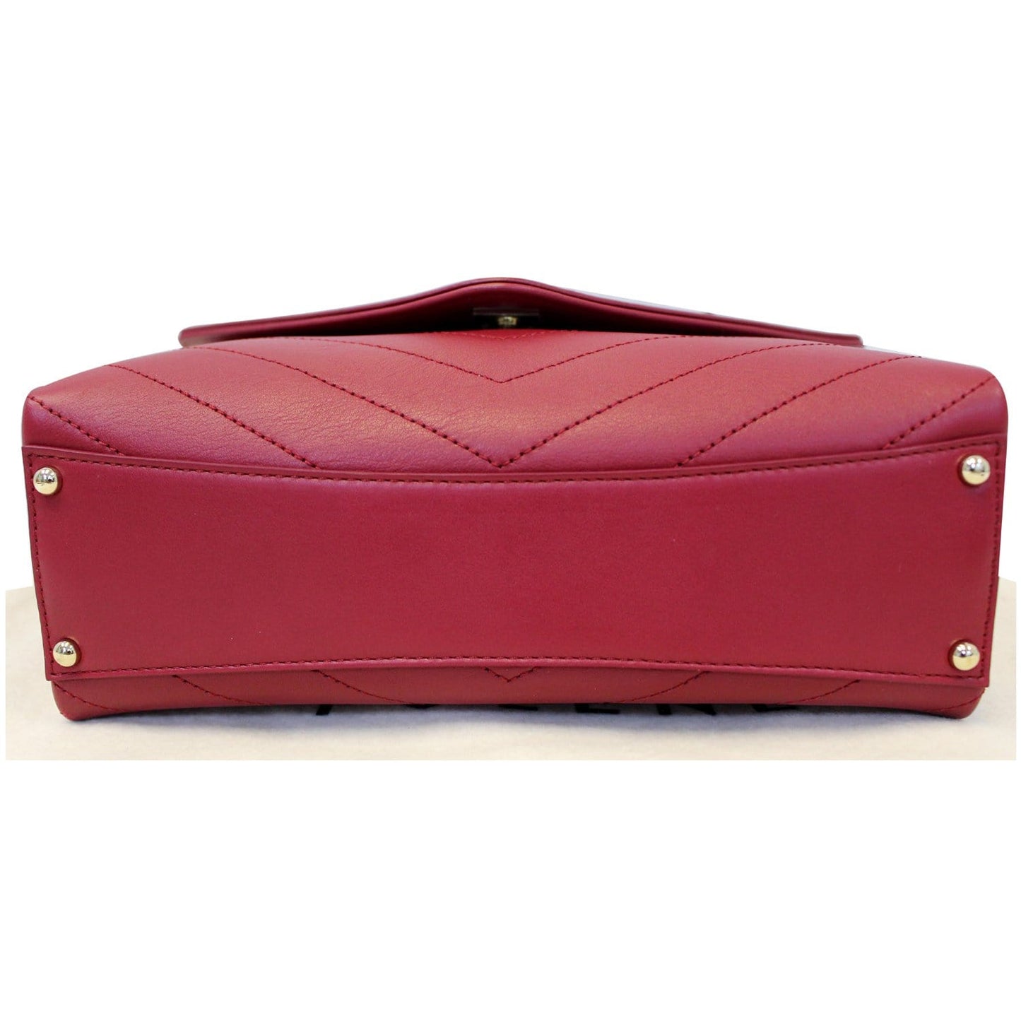 CHANEL Chevron Envelope Flap Lambskin Leather Shoulder Bag Red