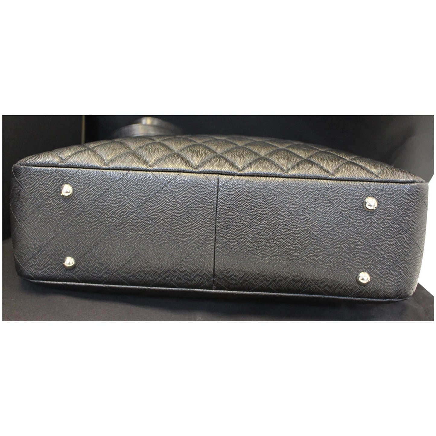 CHANEL Large Classic Caviar Leather Tote Shoulder Bag Black