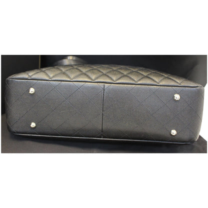 CHANEL Large Classic Caviar Leather Tote Shoulder Bag Black