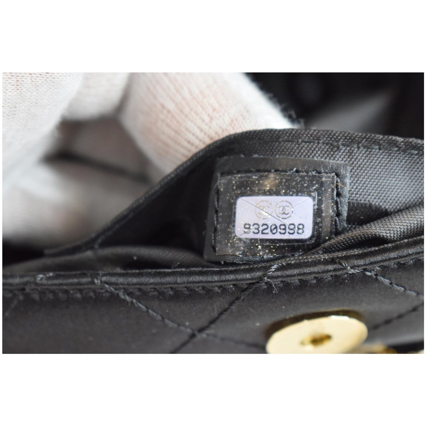 CHANEL Sac Divers Quilted Satin Baguette Bag Black
