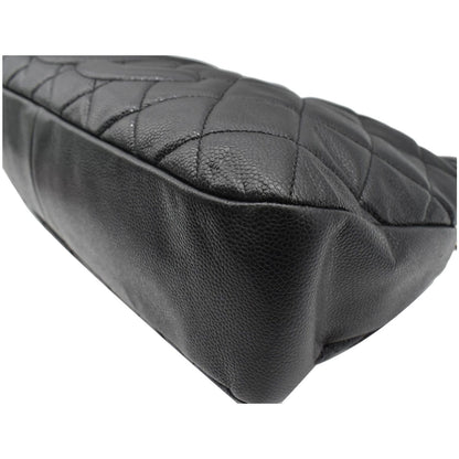 CHANEL Timeless CC Soft Quilted Caviar Leather Shopping Tote Bag Black
