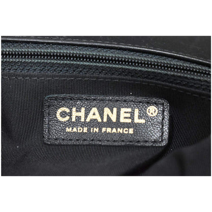 CHANEL Medium Boy Flap Lambskin Leather Shoulder Bag Black