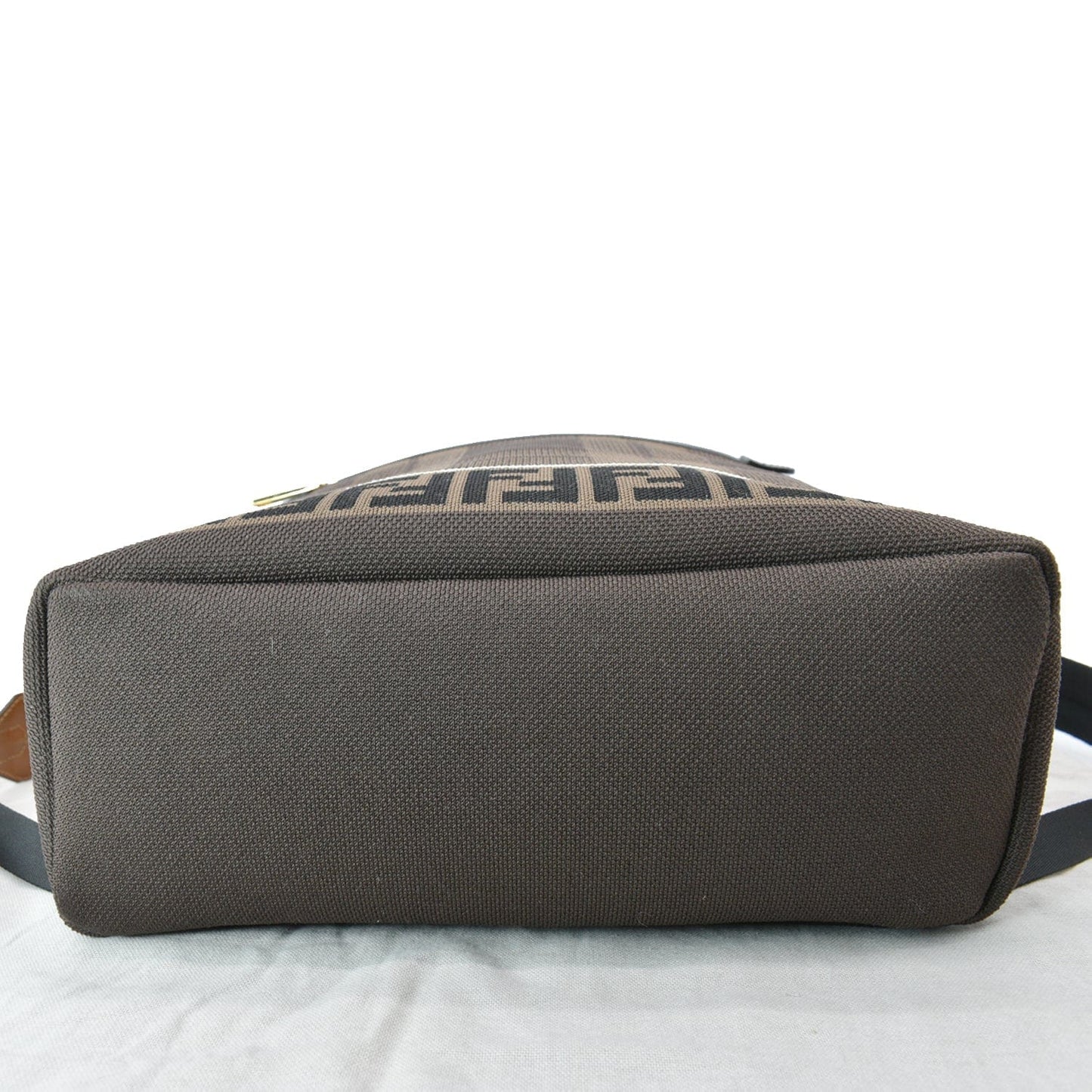 FENDI Tartan Forever Tech Knit Canvas Backpack Brown