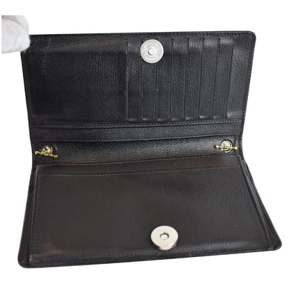 CHANEL Camellia Leather Wallet on Chain Shoulder Bag Black