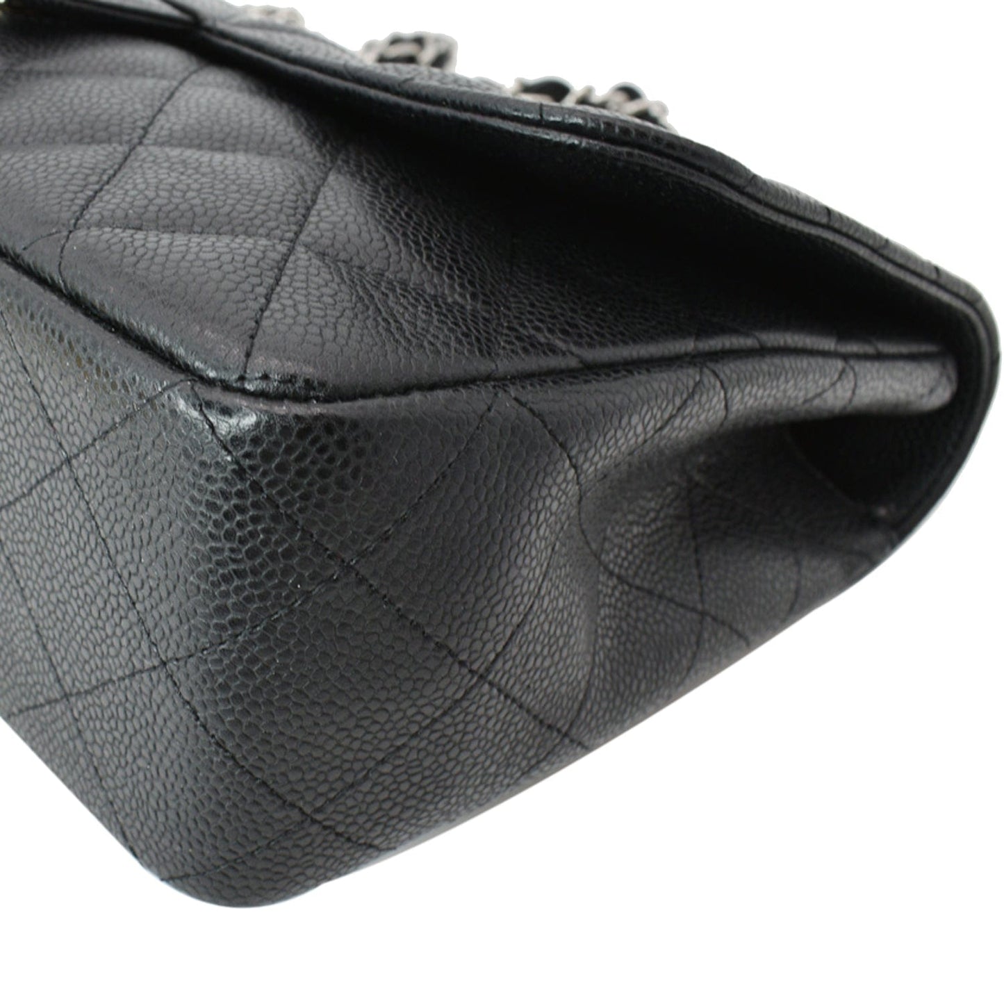 CHANEL Jumbo Classic Single Flap Caviar Leather Shoulder Bag Black