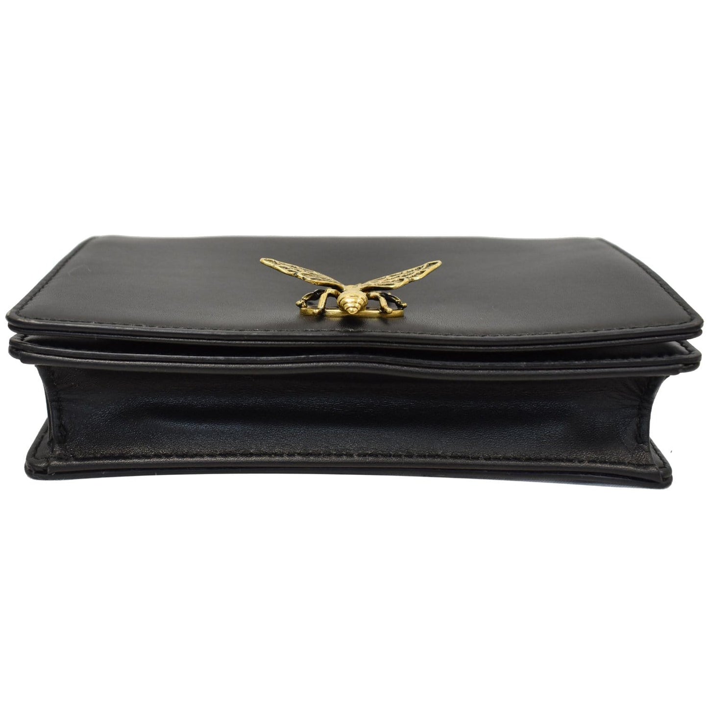 CHRISTIAN DIOR Bee Leather Pouch Clutch Bag Black - 20% OFF