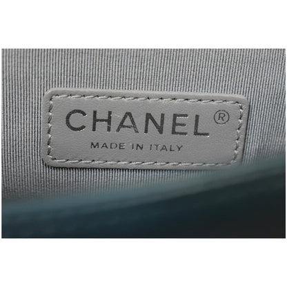 CHANEL Small Boy CC Chain Velvet Shoulder Bag Teal