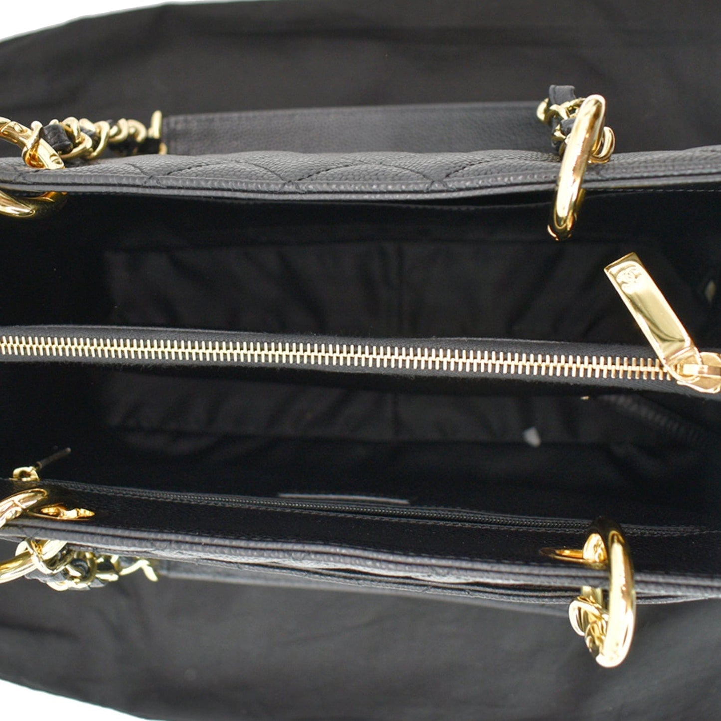 CHANEL Grand Shopping GST Caviar Leather Tote Bag Black