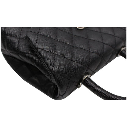 CHANEL Coco Mini Top Lizard Handle Caviar Leather Shoulder Bag Black