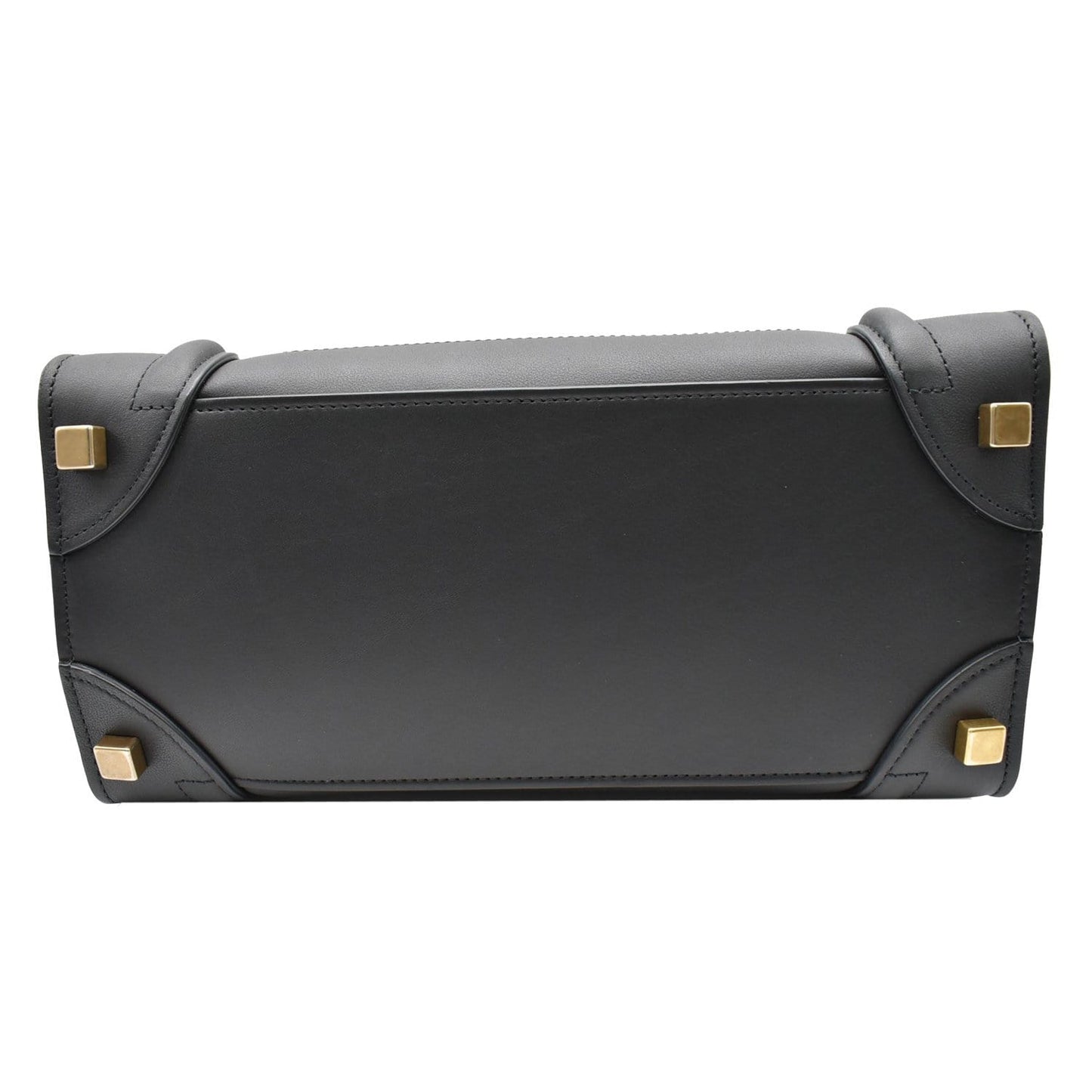 CELINE Mini Luggage Leather Tote Bag Black