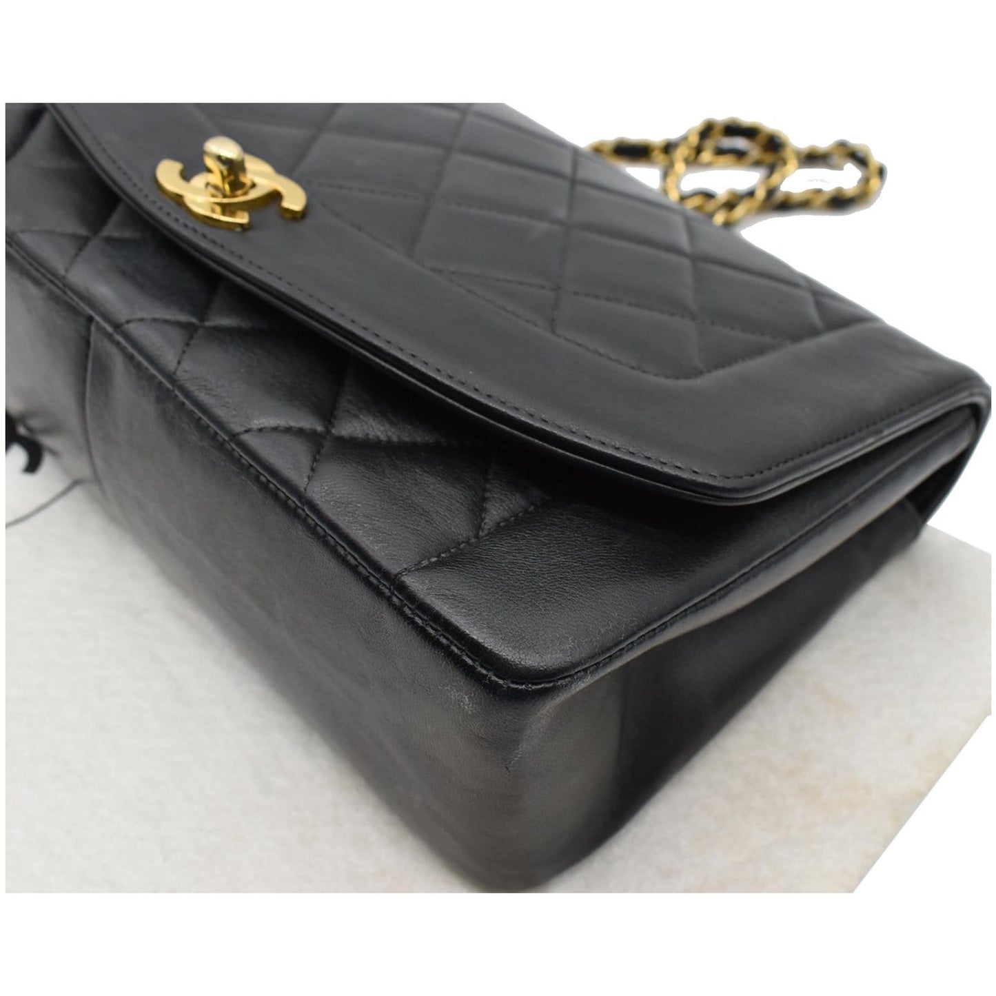 CHANEL Diana Flap Quilted Lambskin Leather Shoulder Bag Black - 20% OFF