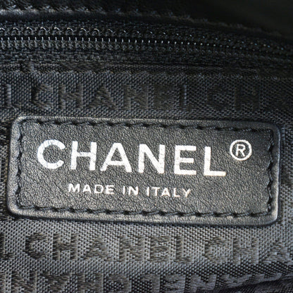 CHANEL Double Foldover Twist Closure Smooth Lambskin Tote Bag Black