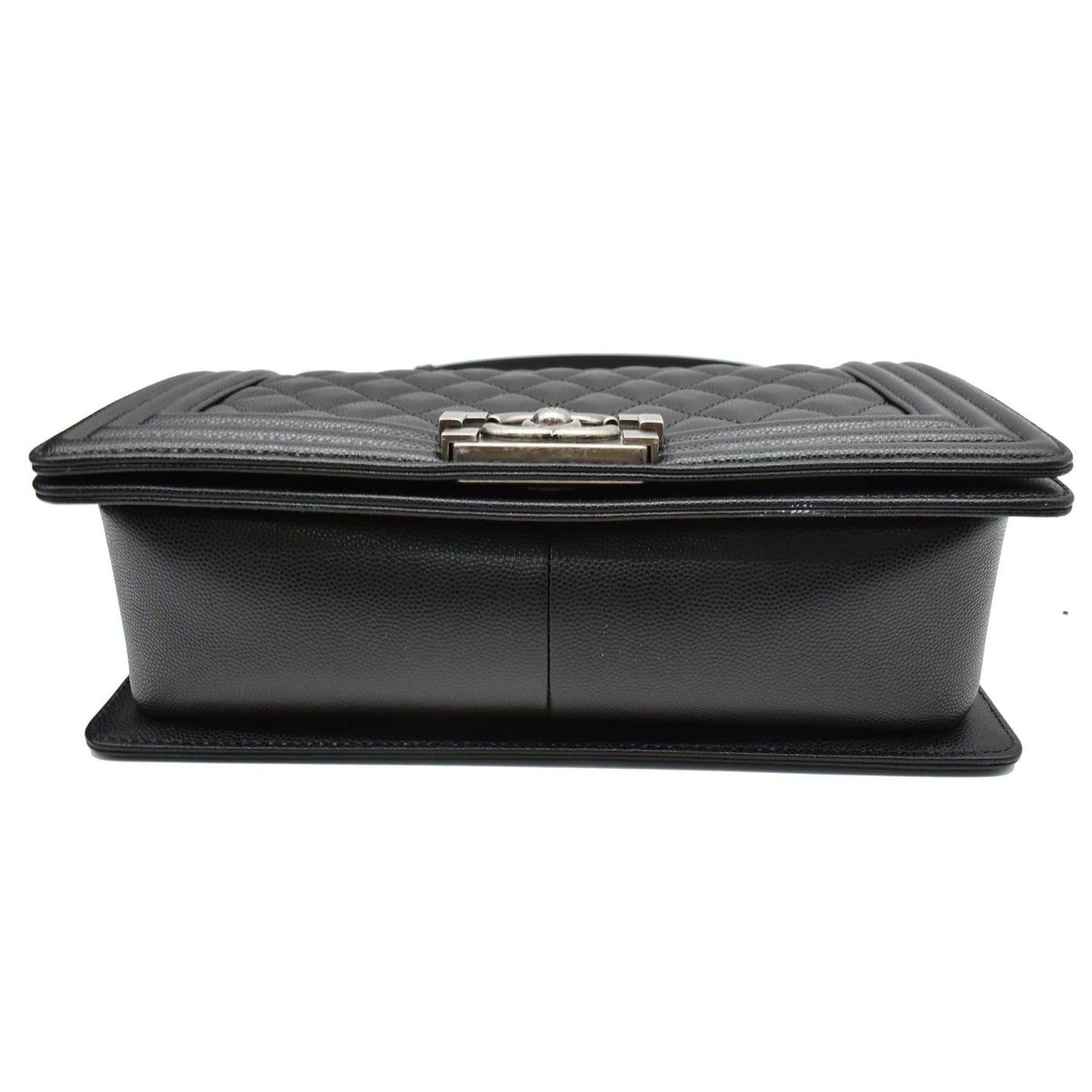 CHANEL Medium Boy Flap Caviar Leather Shoulder Bag Black
