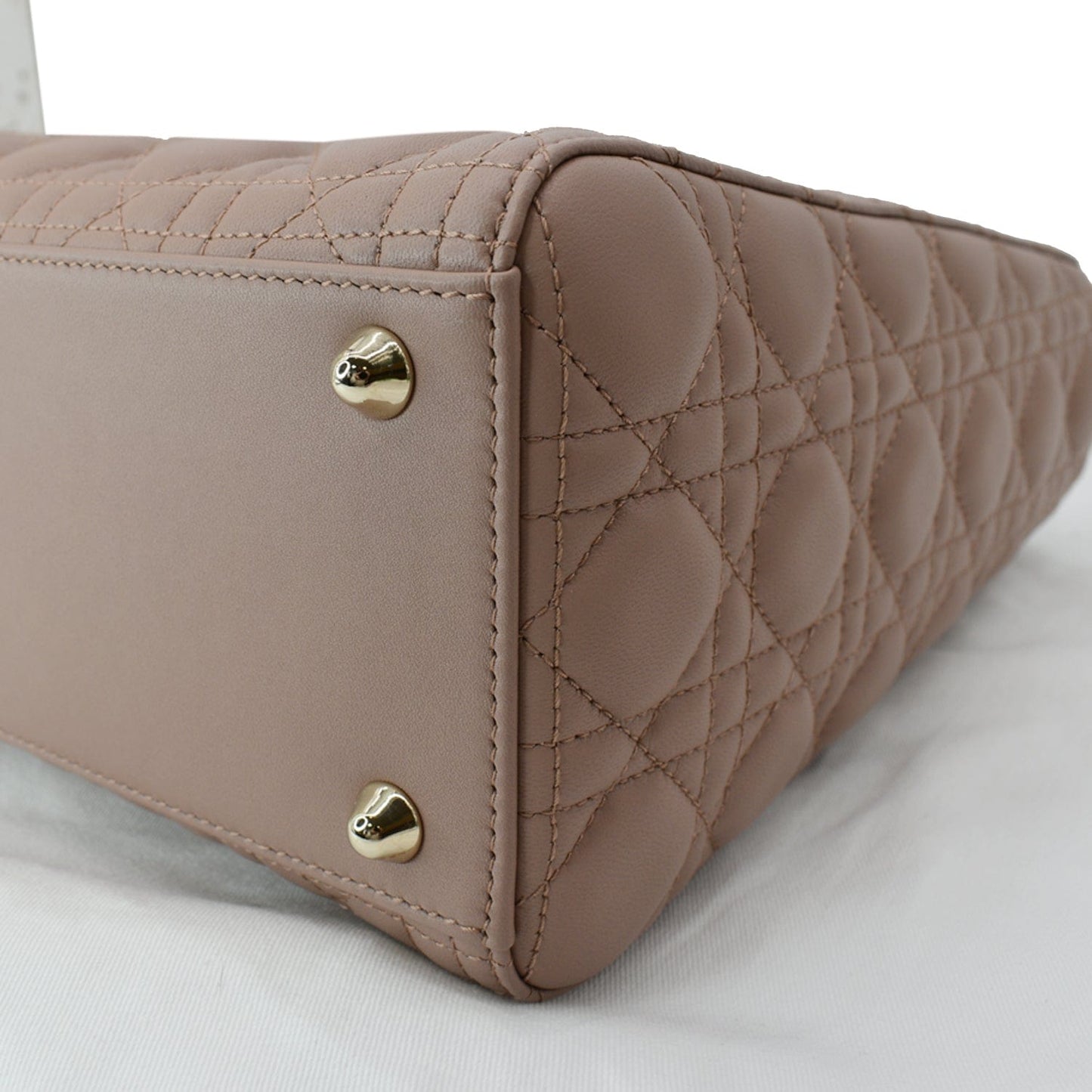 CHRISTIAN DIOR Lady Dior Large Quilted Leather Shoulder Bag Blush
