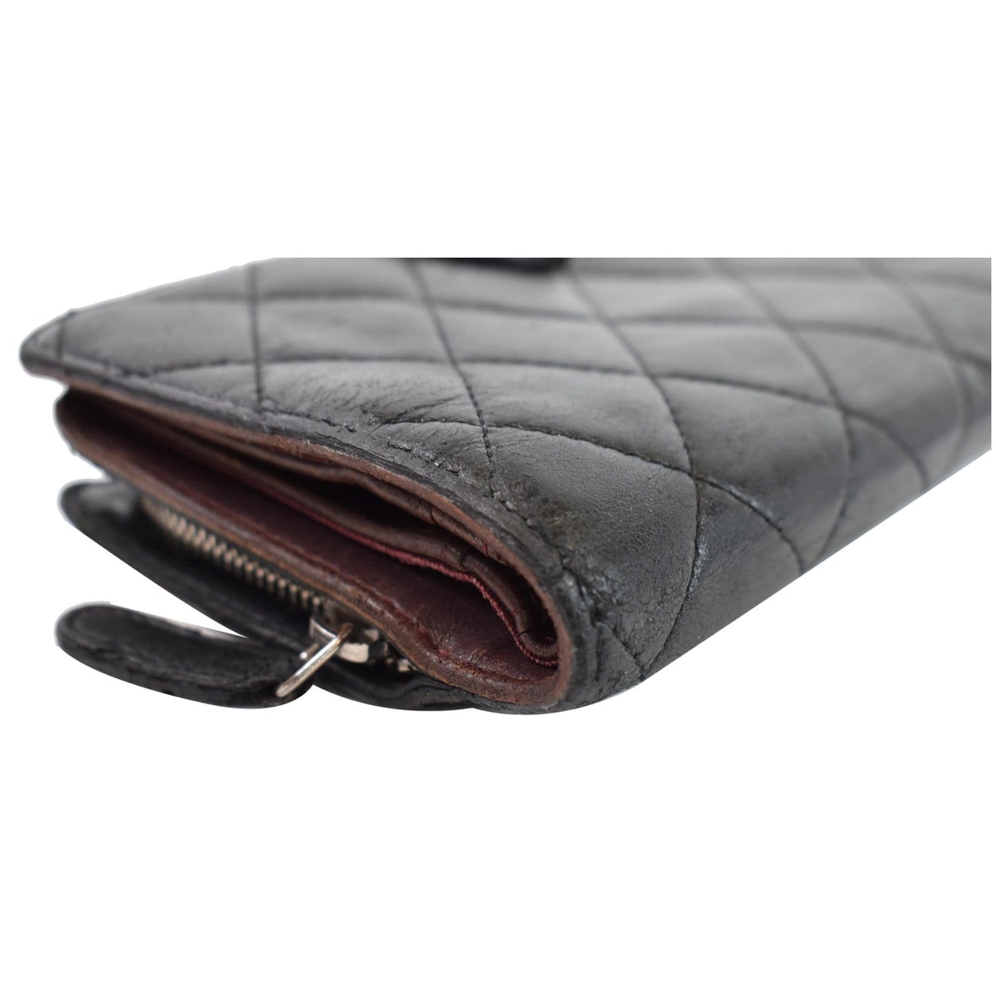 CHANEL CC Lambskin Leather Bifold Wallet Black