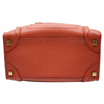 CELINE Micro Luggage Calfskin Leather Tote Bag Red - 25% OFF