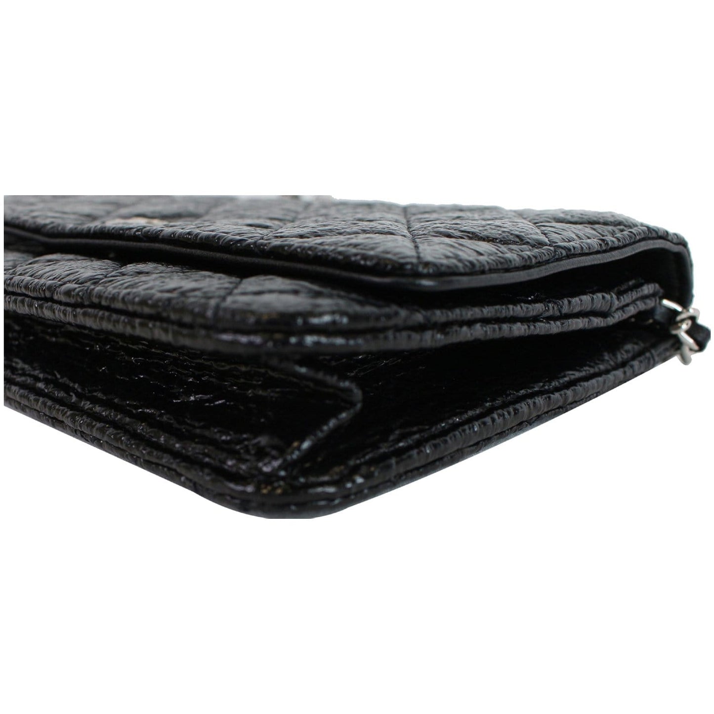 CHANEL CC Aged Lambskin Wallet on Chain WOC Crossbody Bag Black