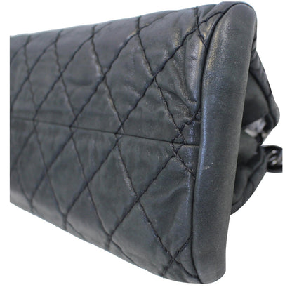 CHANEL Just Mademoiselle Calfskin Leather Bowling Bag Black