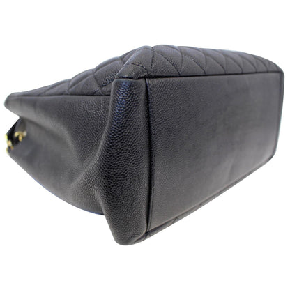 CHANEL Black Caviar Leather Grand Shopping Tote Bag
