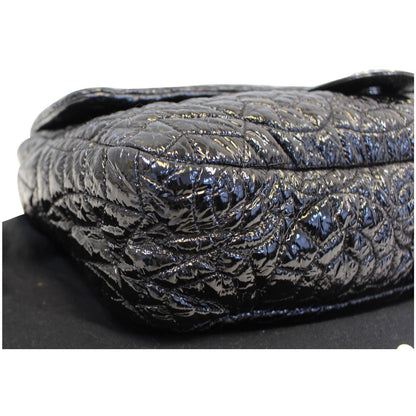 CHANEL Quilted Pattern Jumbo Single Flap Bag Black