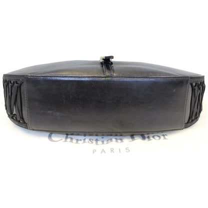 CHRISTIAN DIOR Lace Up Admit It Leather Hobo Bag Black