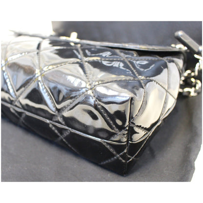 CHANEL Sac Rabat Patent Leather Shoulder Bag