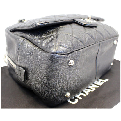 CHANEL Camera Case Quilted Caviar Leather Medium Flap Shoulder Bag