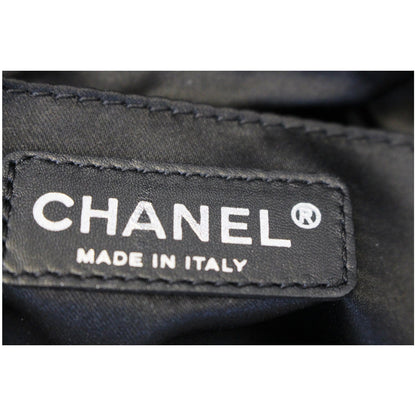 CHANEL CC Half Moon Quilted Satin Clutch Black