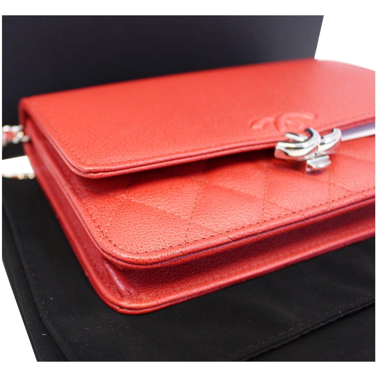CHANEL Wallet on Chain Grained Calfskin Leather Shoulder Crossbody Bag