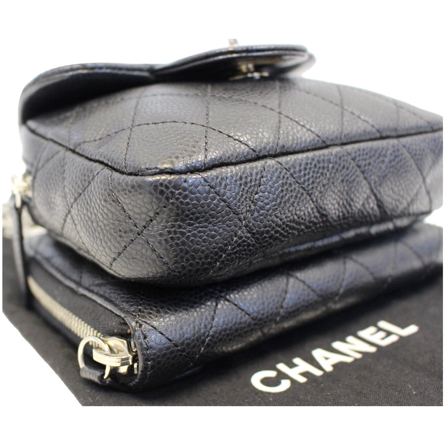CHANEL Classic Mini Flap Quilted Lambskin Crossbody Bag Black