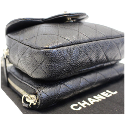CHANEL Classic Mini Flap Quilted Lambskin Crossbody Bag Black