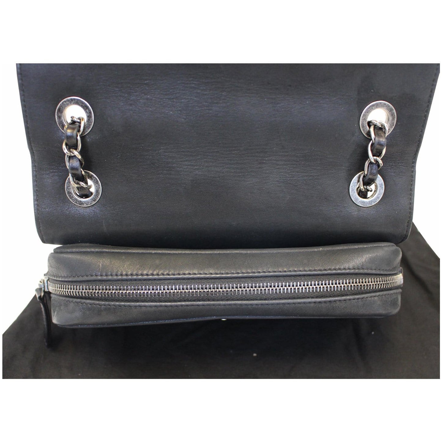 CHANEL CC Quilted Leather Flap Crossbody Bag Black
