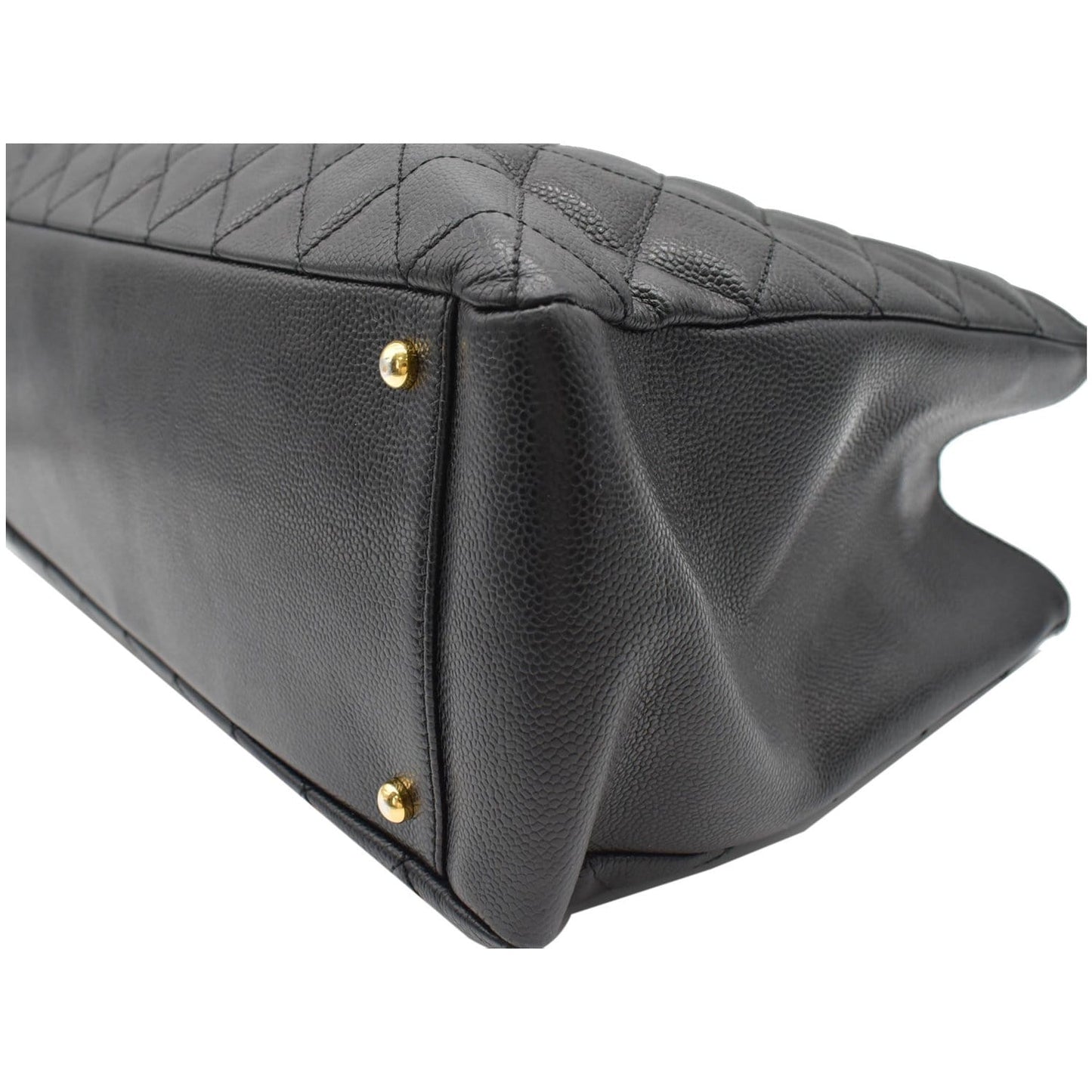 CHANEL XL Grand Quilted Caviar Leather Shopping Tote Bag Black