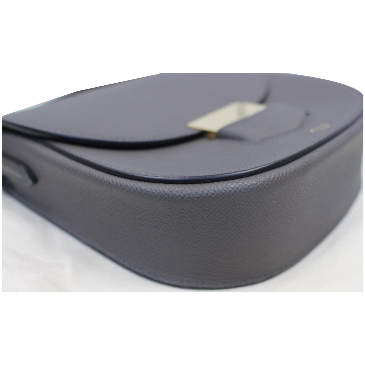 CELINE Trotteur Small Grained Calfskin Leather Shoulder Bag Grey