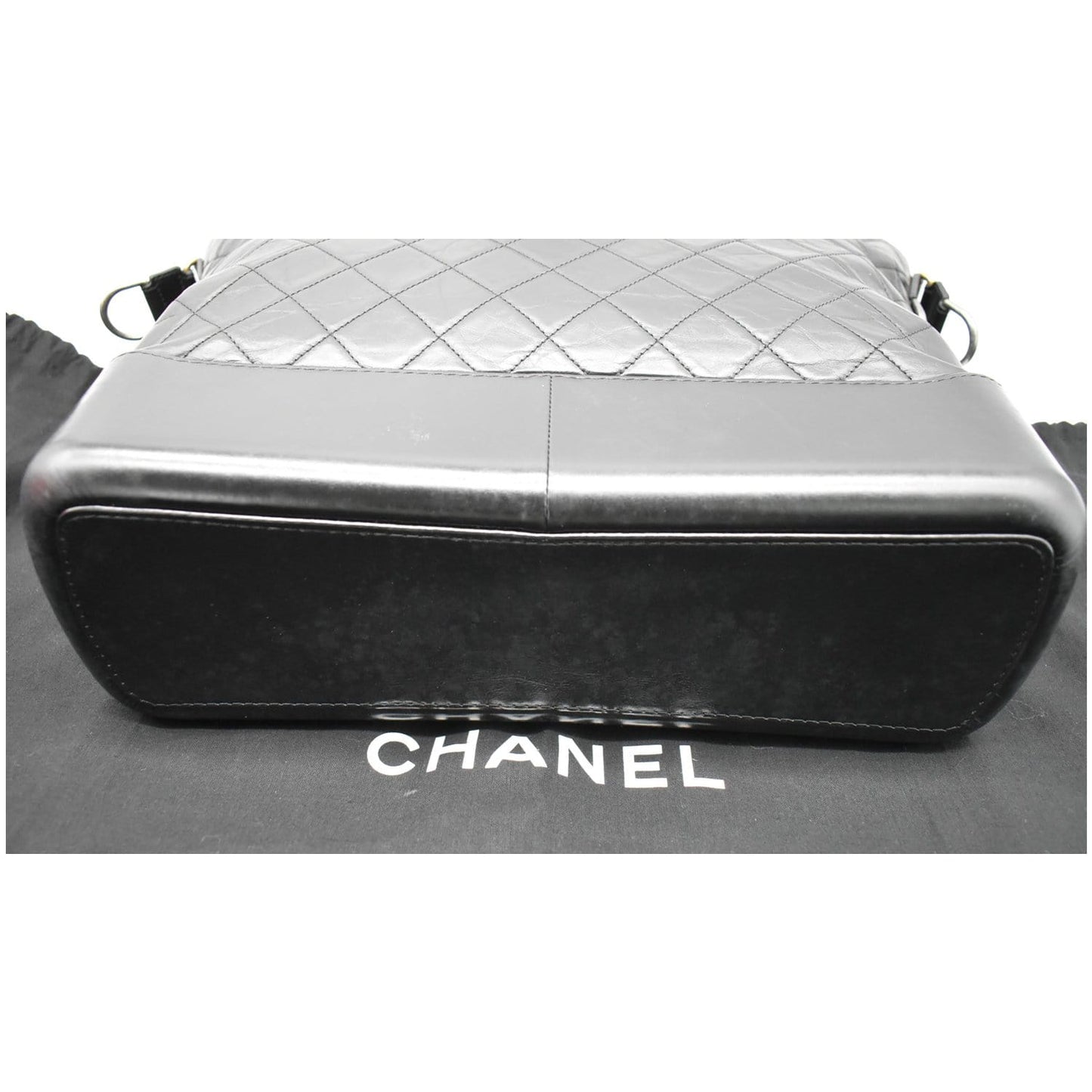 CHANEL Gabrielle Large Quilted Calfskin Leather Shopping Tote Bag Black