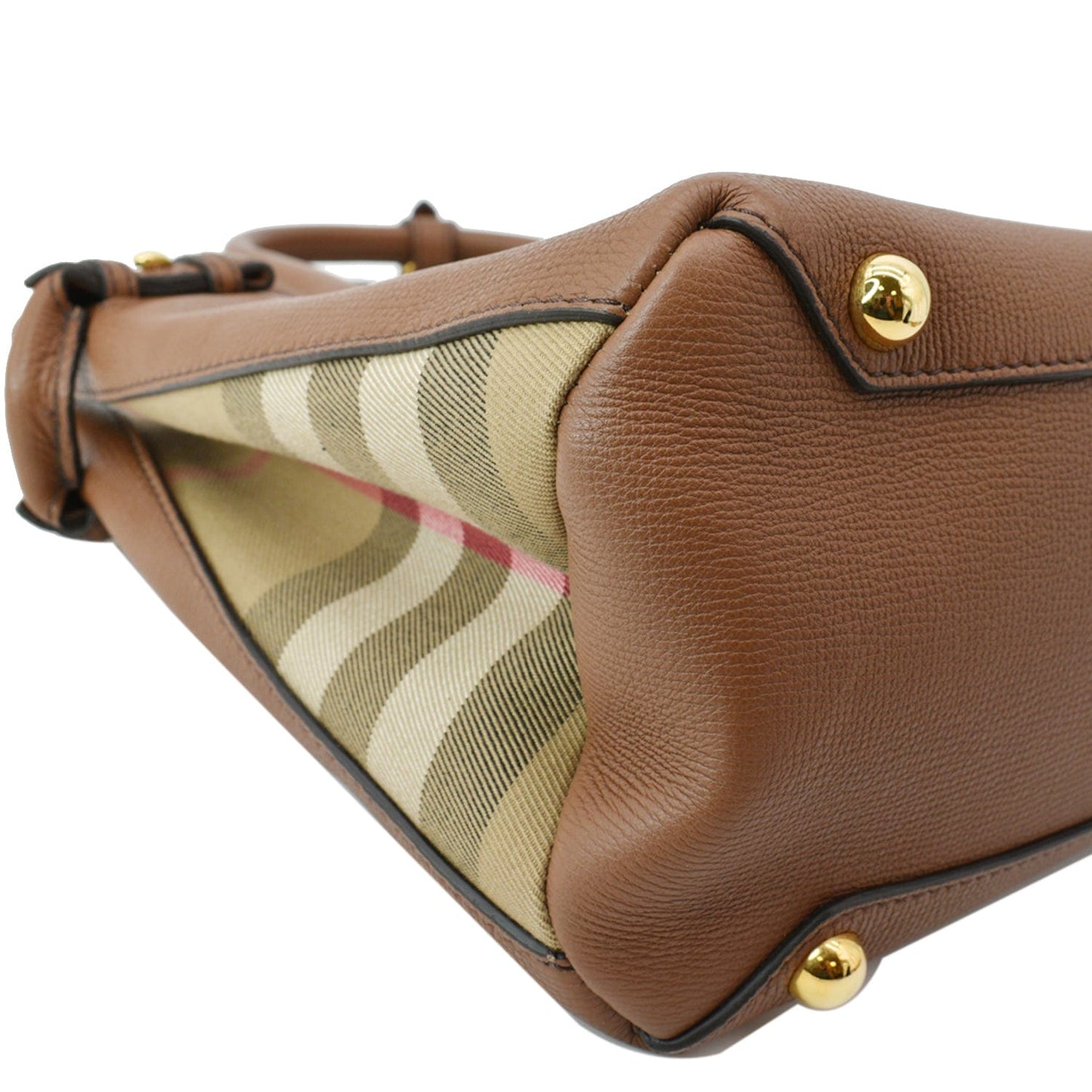 BURBERRY Banner Medium House Check Tote Bag Tan