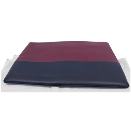 Celine Bi-Color Leather Clutch Pouch Burgundy/Black - Final Sale