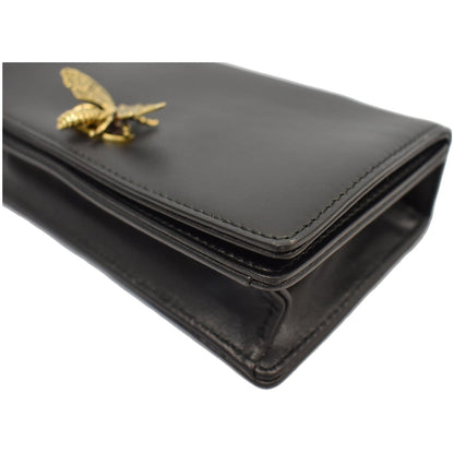 CHRISTIAN DIOR Bee Leather Pouch Clutch Bag Black - 20% OFF