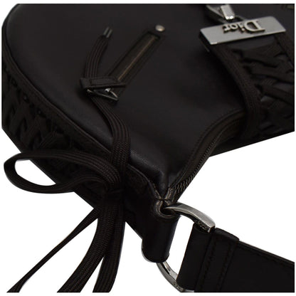 CHRISTIAN DIOR Lace Up Admit It Leather Hobo Bag Dark Brown