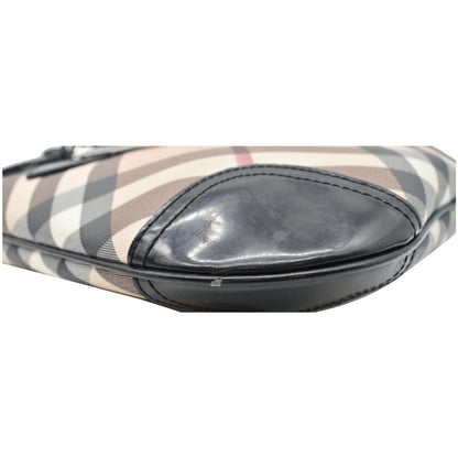 BURBERRY Dryden Small Supernova Check Patent Leather Crossbody Bag Black