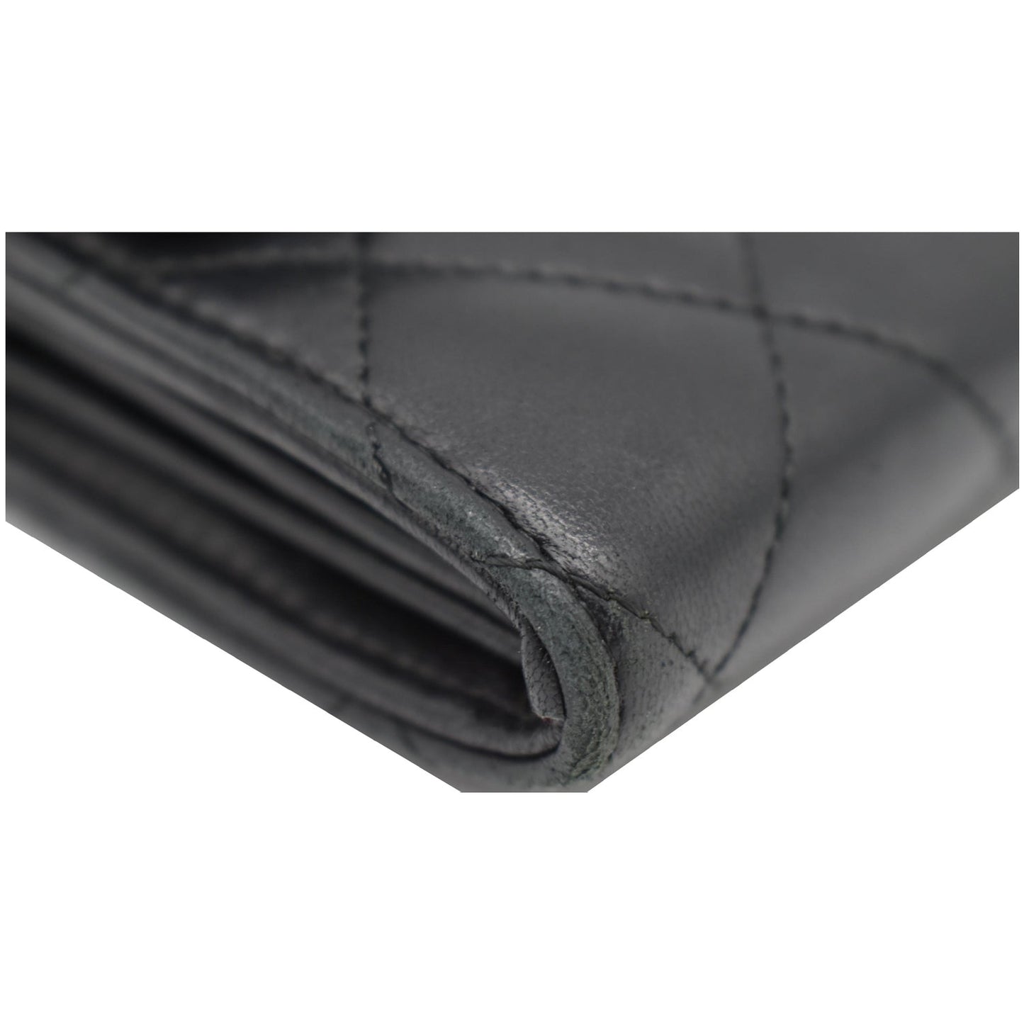 CHANEL Classic Long Flap Leather Wallet Black