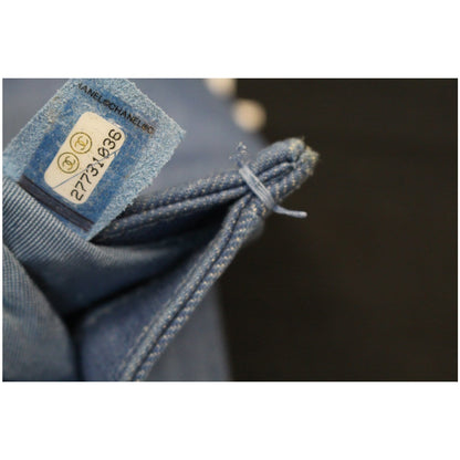 CHANEL Boy The 27th Mini Denim Shoulder Bag Blue