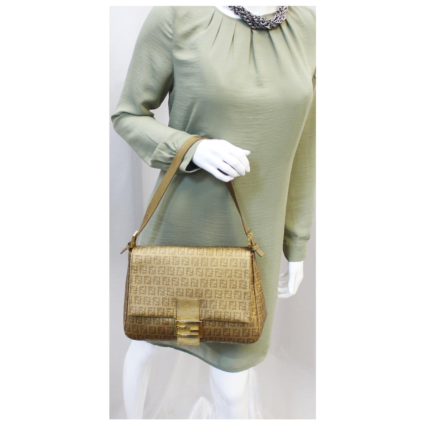 FENDI Forever Mama Zucca Canvas Shoulder Bag - 15% OFF