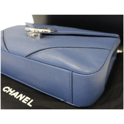 CHANEL CC Chevron Flap Shoulder Crossbody Bag Blue