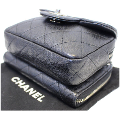 CHANEL Classic Mini Flap Quilted Lambskin Crossbody Bag Black