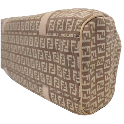 FENDI Zucchino Canvas Shoulder Bag Pink